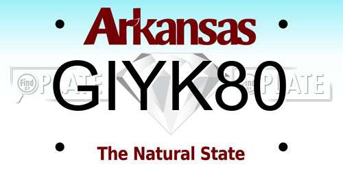 GIYK80 Arkansas License Plate