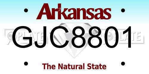 GJC8801 Arkansas License Plate