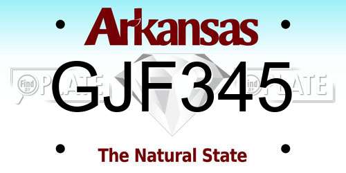 GJF345 Arkansas License Plate