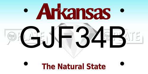 GJF34B Arkansas License Plate