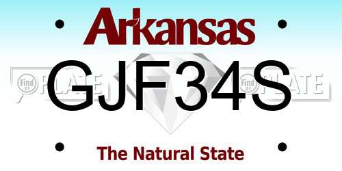 GJF34S Arkansas License Plate