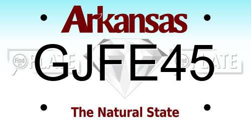 GJFE45 Arkansas License Plate