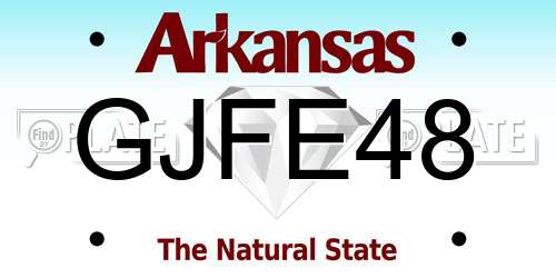 GJFE48 Arkansas License Plate