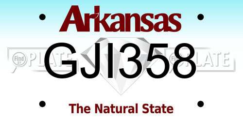 GJI358 Arkansas License Plate