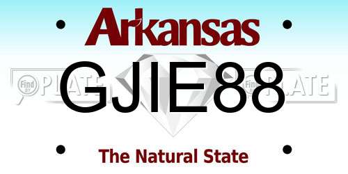 GJIE88 Arkansas License Plate