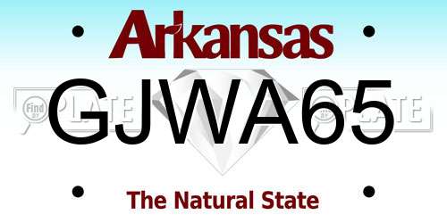 GJWA65 Arkansas License Plate