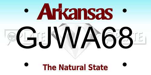 GJWA68 Arkansas License Plate