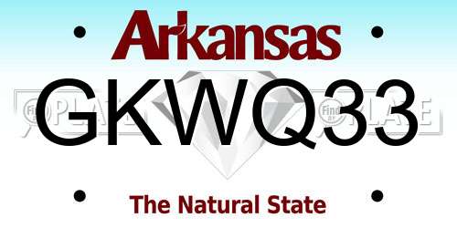 GKWQ33 Arkansas License Plate