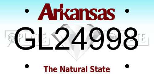 GL24998 Arkansas License Plate
