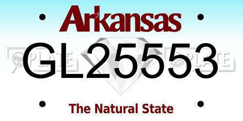 GL25553 Arkansas License Plate
