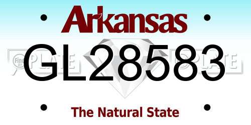 GL28583 Arkansas License Plate