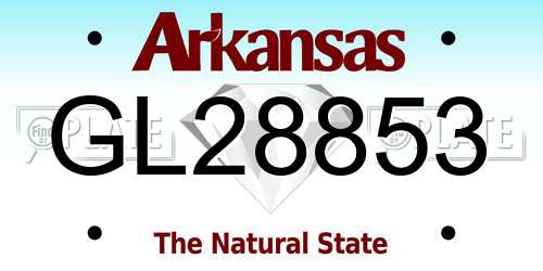 GL28853 Arkansas License Plate