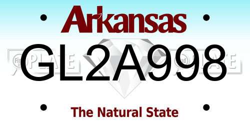 GL2A998 Arkansas License Plate