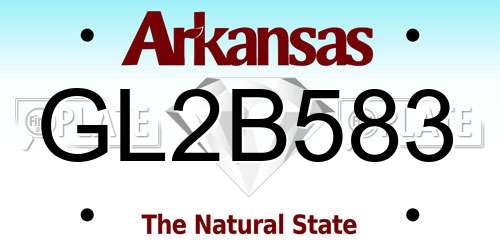 GL2B583 Arkansas License Plate