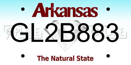 GL2B883 Arkansas License Plate