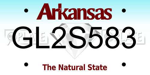 GL2S583 Arkansas License Plate
