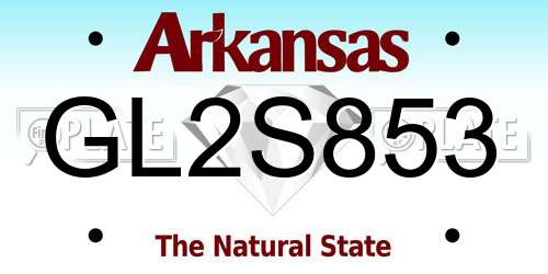 GL2S853 Arkansas License Plate
