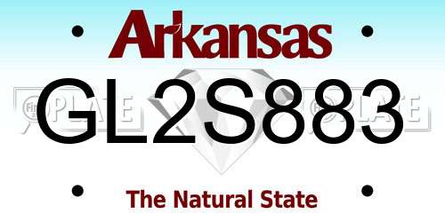 GL2S883 Arkansas License Plate
