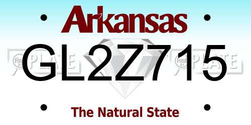 GL2Z715 Arkansas License Plate