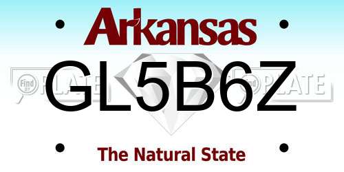 GL5B6Z Arkansas License Plate