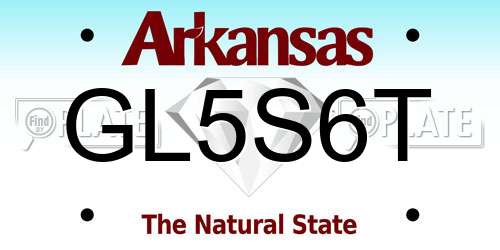 GL5S6T Arkansas License Plate