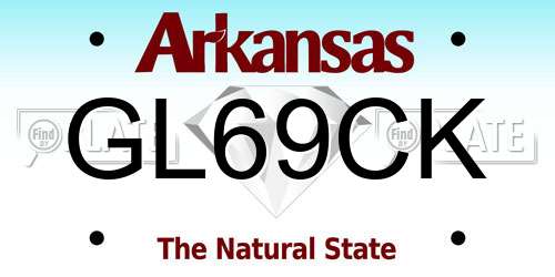 GL69CK Arkansas License Plate