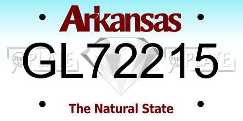 GL72215 Arkansas License Plate