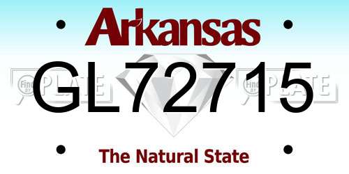 GL72715 Arkansas License Plate