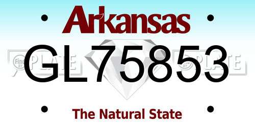 GL75853 Arkansas License Plate