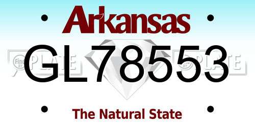 GL78553 Arkansas License Plate