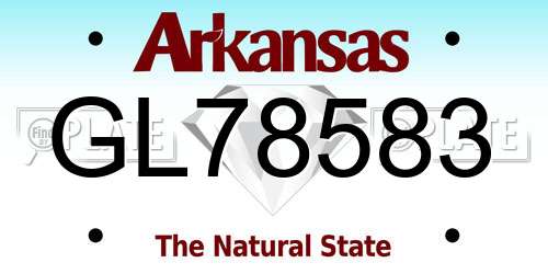 GL78583 Arkansas License Plate