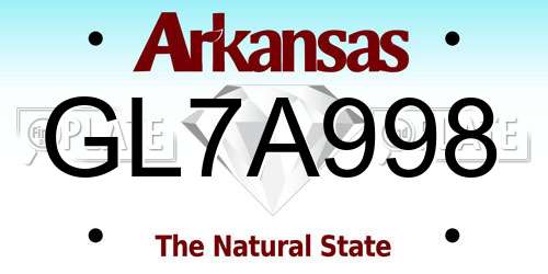 GL7A998 Arkansas License Plate