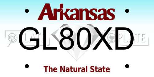 GL80XD Arkansas License Plate