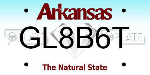 GL8B6T Arkansas License Plate