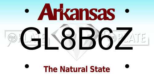 GL8B6Z Arkansas License Plate