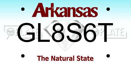 GL8S6T Arkansas License Plate