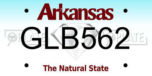 GLB562 Arkansas License Plate