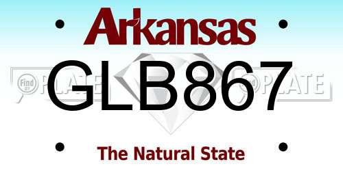 GLB867 Arkansas License Plate