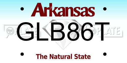 GLB86T Arkansas License Plate