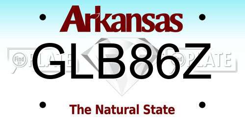GLB86Z Arkansas License Plate