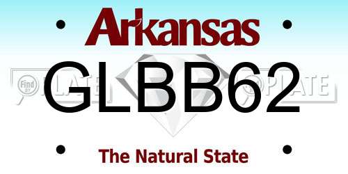GLBB62 Arkansas License Plate