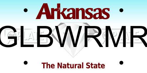 GLBWRMR Arkansas License Plate