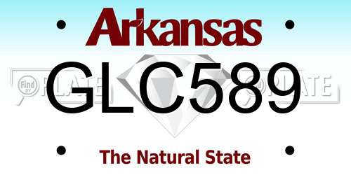 GLC589 Arkansas License Plate
