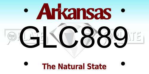 GLC889 Arkansas License Plate