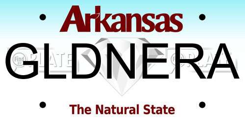 GLDNERA Arkansas License Plate