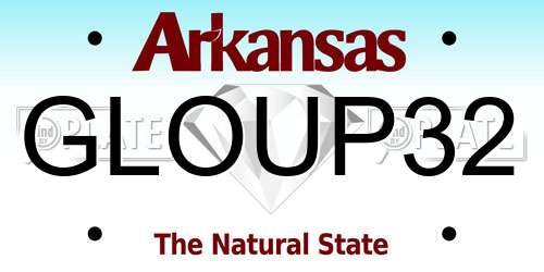 GLOUP32 Arkansas License Plate