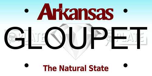 GLOUPET Arkansas License Plate