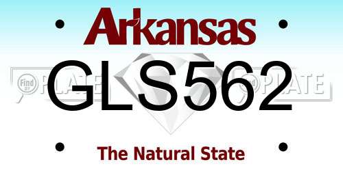 GLS562 Arkansas License Plate
