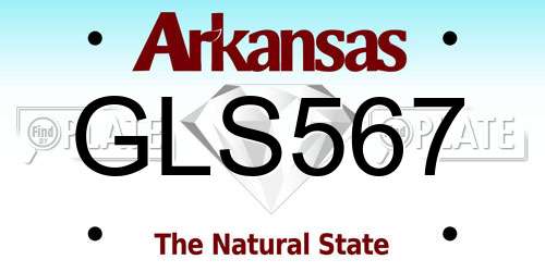 GLS567 Arkansas License Plate