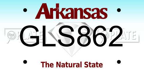 GLS862 Arkansas License Plate